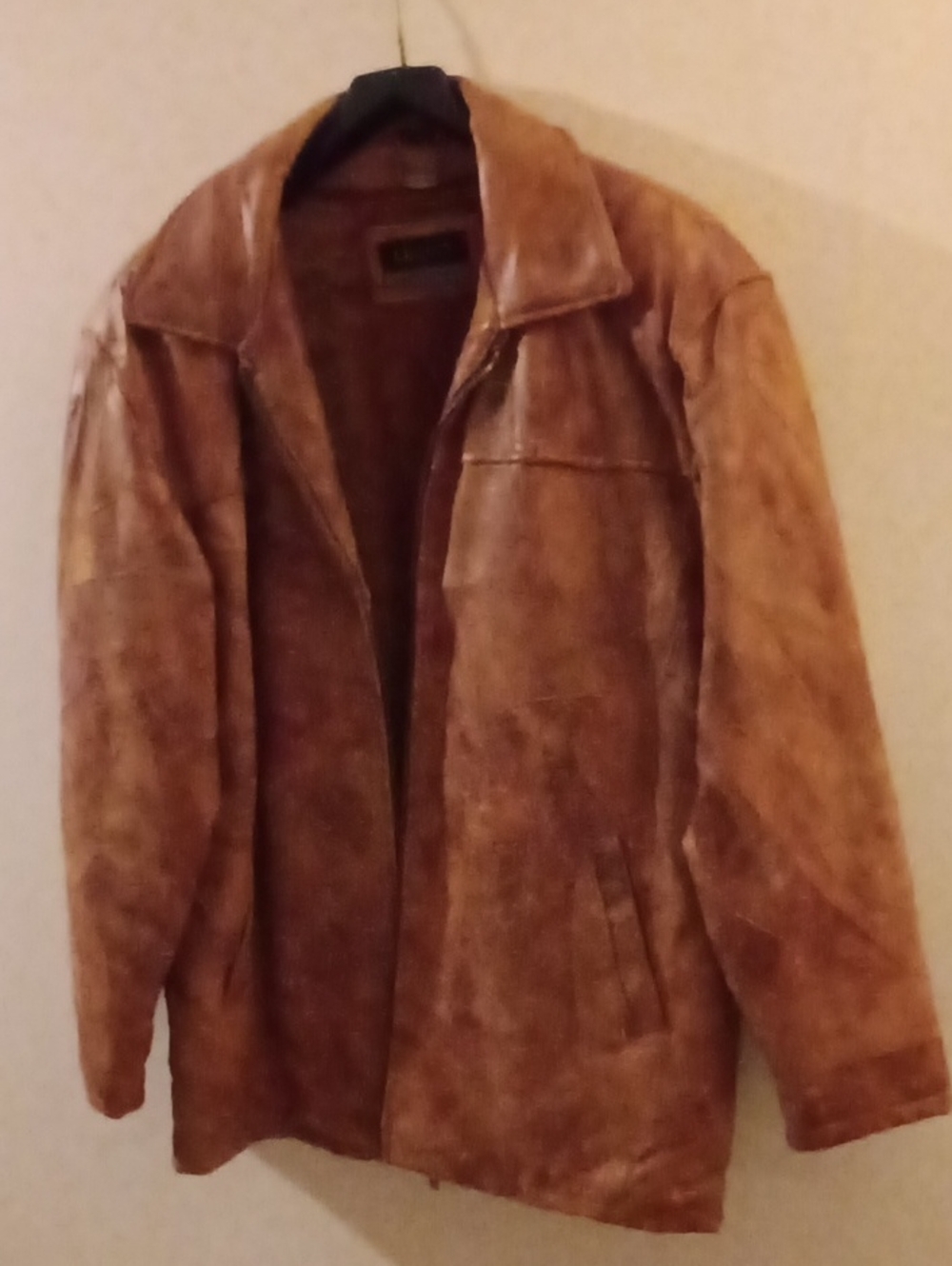 Legacy Men's Distressed Tan Leather Bomber Jacket